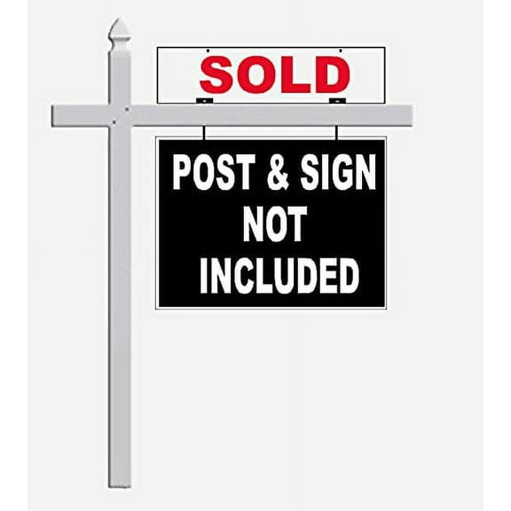 yard signs Real Estate Sign Riders, 5 Pack Premium Metal Signs Rider 6inches x 24inches (SOLD) Printed Double Side, Sign & Frame Not Included, Ship Same Day (5RIDER-SOLD)