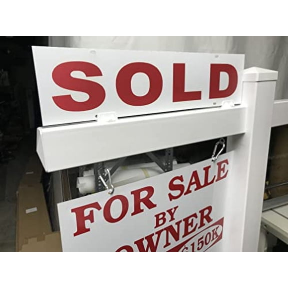 yard signs Real Estate Sign Riders, 5 Pack Premium Metal Signs Rider 6inches x 24inches (SOLD) Printed Double Side, Sign & Frame Not Included, Ship Same Day (5RIDER-SOLD)