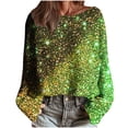 thumbnail image 1 of yardsong 2025 Christmas Women Xmas Pullover - Boat Neck Long Sleeve Imitation Knit Boho Holiday Sweatshirt Yellow,L, 1 of 5