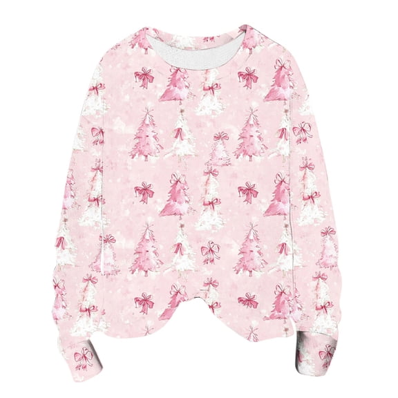 yardsong 2025 Imitation Knit Women Holiday Sweater - Long Sleeve Boat Neck Fall Christmas Xmas Pullover Pink,XL