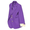 thumbnail image 1 of yardsong Blazers for Women Business Oversized Casual Notch Lapel Open Front Long Sleeve Double Breasted Suit Jackets for Office Work Purple,XXXL, 1 of 5