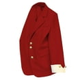 thumbnail image 1 of yardsong Blazers for Women Business Oversized Casual Notch Lapel Open Front Long Sleeve Double Breasted Suit Jackets for Office Work Red,S, 1 of 5