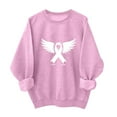 thumbnail image 1 of yardsong Breast Cancer Tops for Women Awareness Sweatshirts Funny Long Sleeve Survivor Shirt Pink Ribbon Graphic Support Sweater Pink,XS, 1 of 4