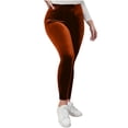 thumbnail image 1 of yardsong Elastic High Waist Seamless Velvet Leggings for Women Tummy Control Buttery Soft Party Yoga Pants Brown,S, 1 of 9