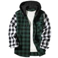 thumbnail image 1 of yardsong Flannel Shirt Men Plaid - Trendy Casual Button Down Long Sleeve Fall Jackets Shacket with Pockets Army Green,L, 1 of 3