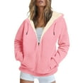 thumbnail image 1 of yardsong Hoodies Jacket for Women Winter Fleece Sweatshirt Plus Size Comfort Sherpa Zip Up Jackets Long Sleeve Cardigan Fall Coats Pink,M, 1 of 6