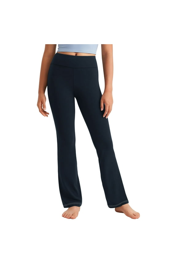 Kids High Waist Bell Bottoms Bootcut Lounge Casual Active Yoga Dance Pants Toddler Girls Yoga Pants Stretch Workout Leggings Navy,3 Years