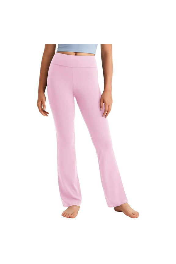 Kids High Waist Bell Bottoms Bootcut Lounge Casual Active Yoga Dance Pants Toddler Girls Yoga Pants Stretch Workout Leggings Pink,3 Years