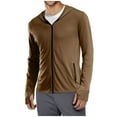 thumbnail image 1 of yardsong Men Upf 50 Sun Protection Hoodie Jacket Lightweight Full Zip Hoodies Long Sleeve Shirts for Men Hiking Fishing Athletic Running Brown,M, 1 of 7