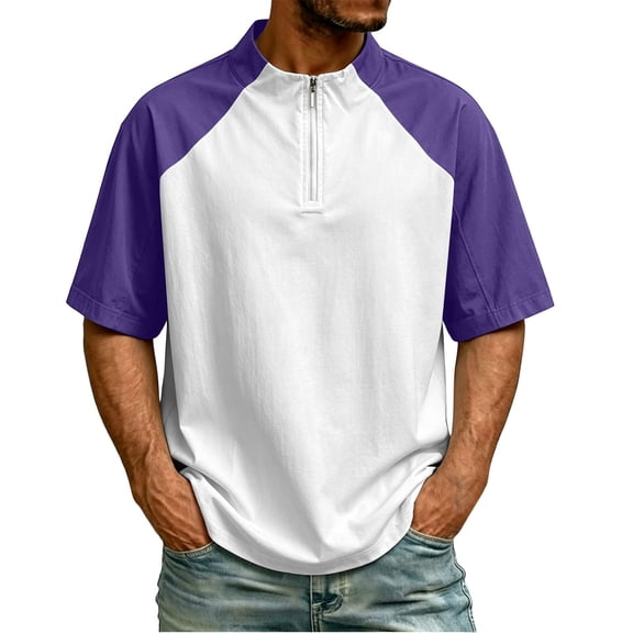 yardsong Mens Golf Baseball Pullover Waterproof Workout Cage Jacket Weather Resistant Short Sleeve 1/4 Zip Athletic Shirt 2026 White,XXL