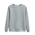 thumbnail image 1 of yardsong Mock Neck Sweatshirt for Women 2025 Crewneck Comfort Solid Color Sweater Shirts Plus Size Casual Long Sleeve Fall Pullover Gray,XXL, 1 of 6