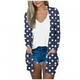 thumbnail image 1 of yardsong Polka Dot Cardigan Sweaters for Women Lightweight Open Front Long Sleeve Casual Loose Long Cardigan Sweaters with Pockets Navy,L, 1 of 6