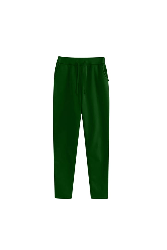 Sweatpants for Women Joggers Baggy Sweat Pants with Pockets Plus Size Athletic Traped Elastic Bottom Drawstring Trousers Green,S
