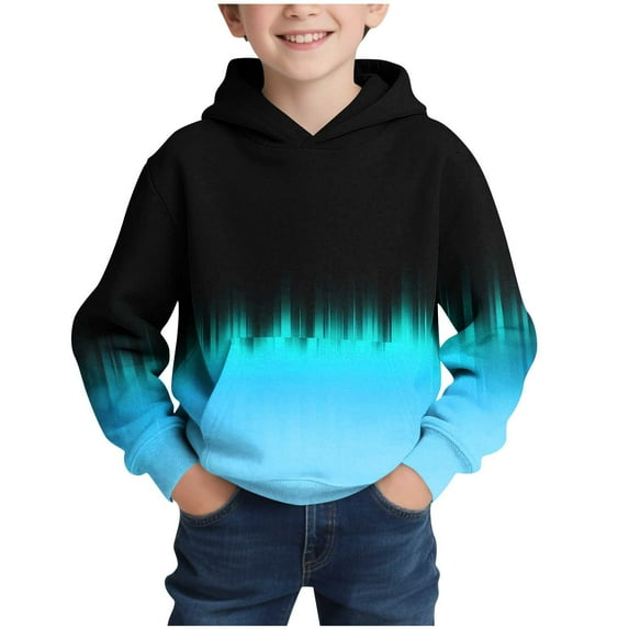 yardsong Tie Dye Hoodie for Boys Oversized Long Sleeve Hooded Pullover Tops with Pockets Kids Causal Workout Gym Hoodies Sweatshirt Sky Blue,11-12 Years