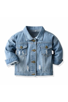 Toddler Baby Boys Girls Denim Jacket Casual Outerwear Lapel Distressed Jean Jackets Top Cowboy Fall Coat 2026 70