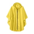 thumbnail image 1 of yardsong Unisex Rain Poncho for Adults Hooded Waterproof Cape Raincoat Outdoor Camping Hiking Lightweight Zip Up Rain jacket Yellow,S, 1 of 5