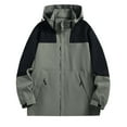thumbnail image 1 of yardsong Windbreaker Jackets for Men Men's Waterproof Windbreaker Jackets Lightweight Removable Hooded Rain Coat for Hiking Camping Army Green,XXXL, 1 of 6