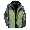 thumbnail image 1 of yardsong Winter Mountain Jacket for Men Water Resistant Zip Up Fleece Lined Jackets Ski Snow Hooded Jackets Warm Parka Raincoats 2025 Green,XXXL, 1 of 8