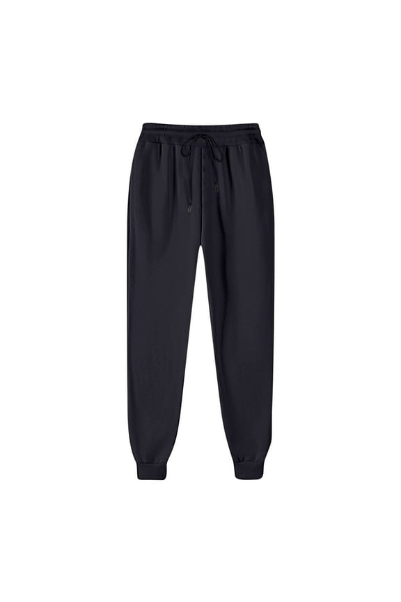 Women's Lightweight Cuffed Ankle Joggers Comfort Sweatpants with Pockets Workout Lounge Casual Pants Black,XXXL