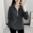 thumbnail image 1 of yardsong Women's Lightweight Full Zip Soft Polar Fleece Jacket Long Sleeve Stand Collar Outdoor Coat with Zipper Pockets Sport Jackets Black,XXXXL, 1 of 7