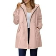 thumbnail image 1 of yardsong Women's Rain Jackets Packable Lightweight Waterproof Raincoat Long Trench Coats with Pockets Fashion Hiking Travel Windbreaker Pink,S, 1 of 9