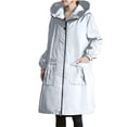 thumbnail image 1 of yardsong Womens Long Raincoat with Pockets Oversized Fall Waterproof Oversized Hooded Rain Trench Coats Lightweight Windbreaker 2025 Gray,XXL, 1 of 6