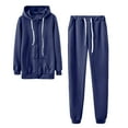 thumbnail image 1 of yardsong Womens Zip Up Hoodie and Pants Set Jacket Sweatpants Sweatsuits Jogger Tracksuits Long Sleeve Zipper Matching Sets 2024 Navy,S, 1 of 8