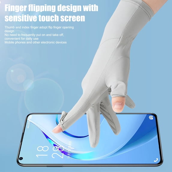 yatuiex Polyester Touchscreen‑Friendly Sun Protection Driving Gloves ...