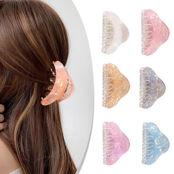 Skhape yatuiex Shell Shape PVC Hair Claw, Strong‑Grip Fashion Hair Clip, Light ...