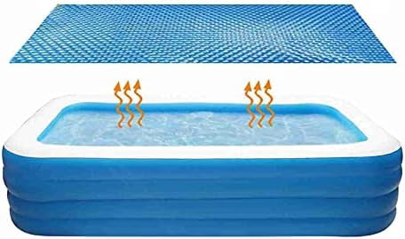 yayay Blue 118 x 79 inch Rectangle PE Solar Pool Cover Heating Blanket ...