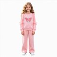 thumbnail image 1 of yboeqw 2 Piece Clothes for Kids Girls Outfits Long Sleeve Ruffle Sweatshirt Trousers Set Fall Winter Clothing for Girls,Size 5-6 Years, 1 of 8