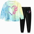 thumbnail image 1 of yboeqw 2T-8T Girls Fall Outfit Sets Long Sleeve Cute Printed Sweatshirt Pant 2 Piece Kids' Clothing Sets,Size 5-6 Years, 1 of 8