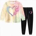 thumbnail image 1 of yboeqw 2T-8T Girls Fall Outfit Sets Long Sleeve Cute Printed Sweatshirt Pant 2 Piece Kids' Clothing Sets,Size 8-9 Years, 1 of 8