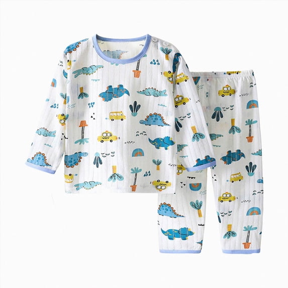 yboeqw Boy 2Pcs Set Fall Outfits Long Sleeve T-Shirt Top Graphic Print Clothing and Elastic Waist Trousers Clothes Light Blue,Size 10-11 Years
