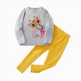 thumbnail image 1 of yboeqw Girls 2 Piece Outfit 3t 4t 5t 6t 7t 8t Fall Long Sleeve Top and Pants with Pockets Kids Loungewear Clothes,Size 5-6 Years, 1 of 4