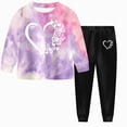 thumbnail image 1 of yboeqw Girls Fall Outfit Sets 2-8 Years Casual Long Sleeve Graphic Girls' 2 Piece Sets Kids' Clothing Sets,Size 3-4 Years, 1 of 8