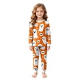 thumbnail image 1 of yboeqw Girls Pajamas 2-Piece Pjs Set Kids Long Sleeve and Pants Jammies Halloween Wear Girls' Sleepwear Lounge Clothes Big Kid(4-5 Years,Orange), 1 of 8