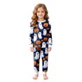 thumbnail image 1 of yboeqw Girls Pajamas Skeleton Ghost Print Outfit 2 Piece Long Sleeve Top and Pant Outfit Set Sleepwear Halloween Jammies 2t 3t 4t 5t 6t 7t 8t(6-7 Years,Blue), 1 of 7
