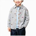 thumbnail image 1 of yboeqw Kids Baby Boys T-Shirts Button Down Tops Chlidren Wear Long Sleeve Jacket(7-8 Years,Grey), 1 of 7
