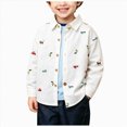thumbnail image 1 of yboeqw Kids Baby Boys T-Shirts Button Down Tops Chlidren Wear Stripe Long Sleeve Jacket(3-4 Years,White), 1 of 7