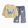 thumbnail image 1 of yboeqw Kids Girl Clothes Girl Long Sleeve Sweatshirt Pullover Tops + Denim Pants Fall and Winter Outfit Set,Size 3-4 Years, 1 of 5