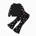 thumbnail image 1 of yboeqw Kids Girls Clothes Cute Print Long Sleeve Pullover Sweatshirt & Pant 2PCS Fall Casual Outfits Set for Outwear,Size 8 Years, 1 of 5