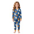 thumbnail image 1 of yboeqw Kids Pajamas for Girls Skeleton Comfort Sleepwear Pjs Toddler Clothes Halloween Pumpkin Outfit Set 2t 3t 4t 5t 6t 7t(7-8 Years,Blue), 1 of 8