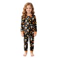 thumbnail image 1 of yboeqw Kids Skeleton Pajamas Sleepwear Two Piece Toddler Girls Skull Halloween Pjs Sets 2t-8t(4-5 Years,Black), 1 of 8