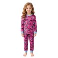 thumbnail image 1 of yboeqw Kids Skeleton Pajamas Sleepwear Two Piece Toddler Girls Skull Halloween Pjs Sets 2t-8t(4-5 Years,Hot Pink), 1 of 8