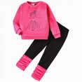 thumbnail image 1 of yboeqw Toddler Baby Girl Clothes Long Sleeve Cute Print Sweatshirt and Stretch Pants Fall Winter Outfit Set,Size 2-3 Years, 1 of 7