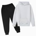 thumbnail image 1 of yboeqw Toddler Boy Hooded Outfits Casual Solid Color Long Sleeve Hoodies Pullover Sweatshirt and Pants Out Wear Clothes for Boys,Size 7-8 Years, 1 of 4