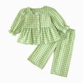 thumbnail image 1 of yboeqw Toddler Girl Clothes 6M-6Years Girls Fall Winter Outfits 2 Piece Ribbed Ruffle Sleeve Top Legging Pants Outfit Set,Size 2-3 Years, 1 of 8