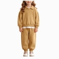 thumbnail image 1 of yboeqw Toddler Girls Outfits Fall Winter 3 6 9 12 18 Months 2T 3T 4T Girls Clothing Sets Long Sleeves Collared Top Pants 2Pcs Sets Autumn Winter,Size 3-6 Months, 1 of 4