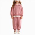 thumbnail image 1 of yboeqw Toddler Girls Outfits Fall Winter 3 6 9 12 18 Months 2T 3T 4T Girls Clothing Sets Long Sleeves Collared Top Pants 2Pcs Sets Autumn Winter,Size 1-2 Years, 1 of 4